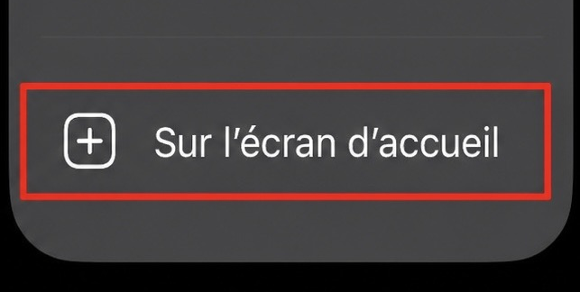Sur l'écran d'accueil Safari